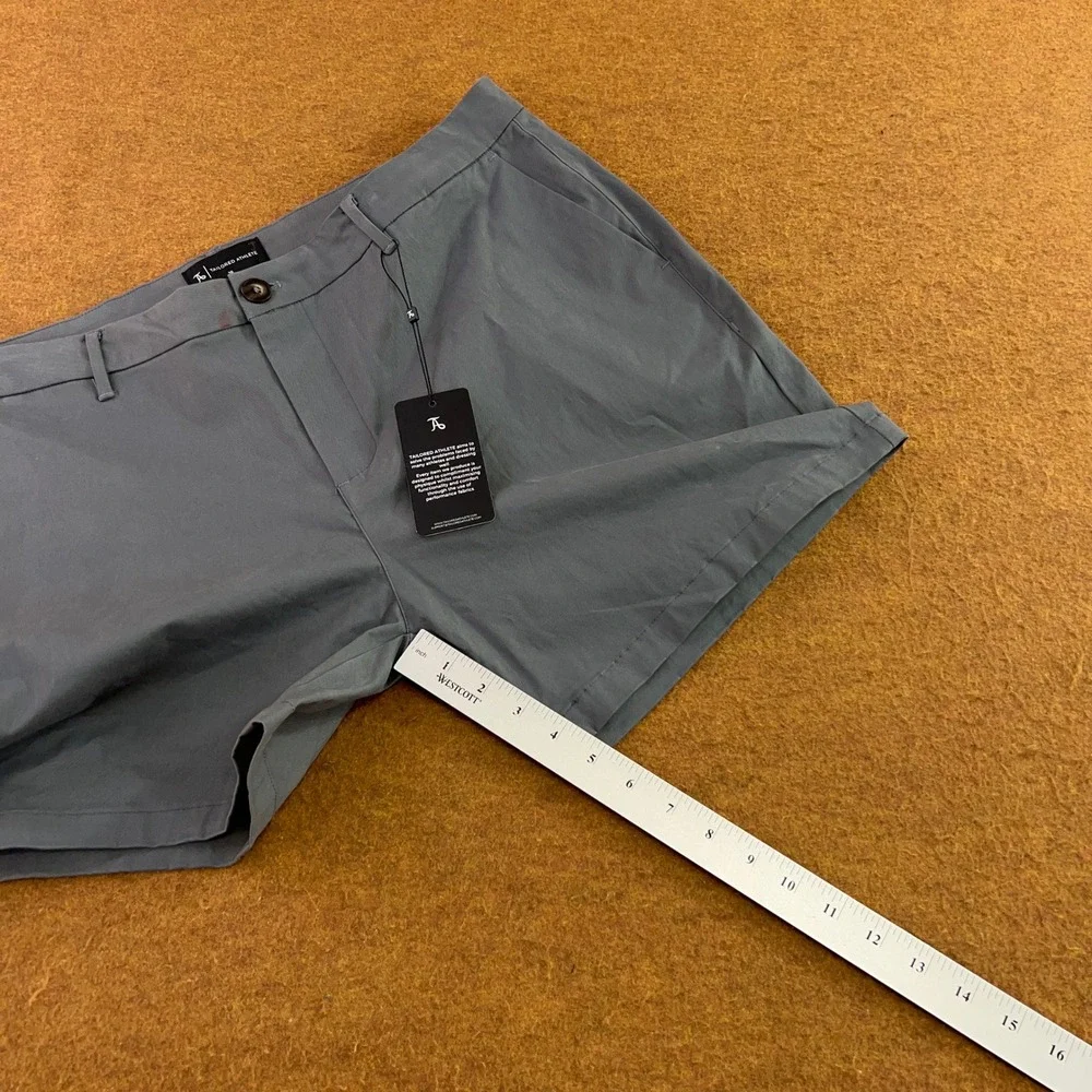 Tailored Athlete Mens 38 Gray Performance Stretch Cotton Chino Shorts NWT *Flaw
